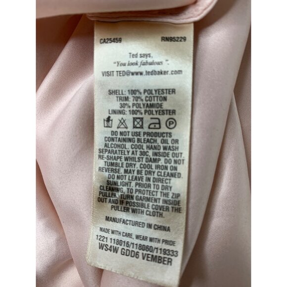 Ted Baker Fit & Flare Blush Dress Neon Floral Sleeveless Chiffon S RX10449 - Picture 4 of 9